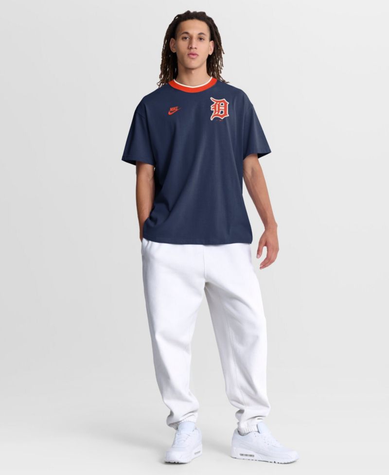 Men's Navy Detroit Tigers Cooperstown Collection Ringer T-Shirt