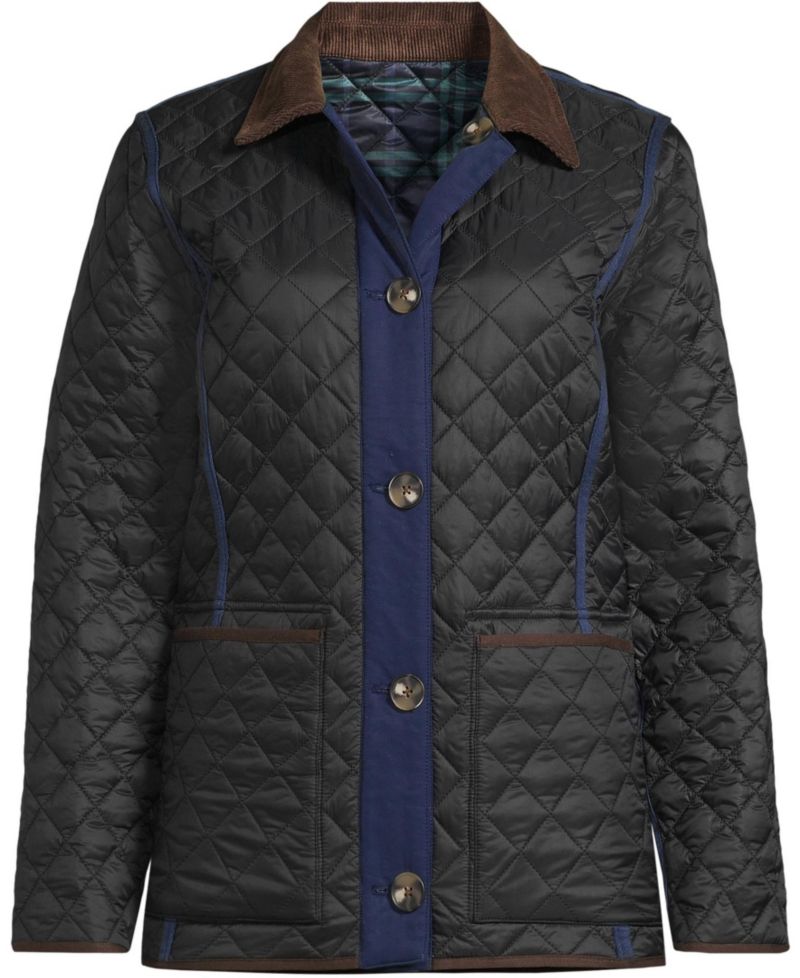 Women's Print Reversible Barn Quilted Insulated Jacket