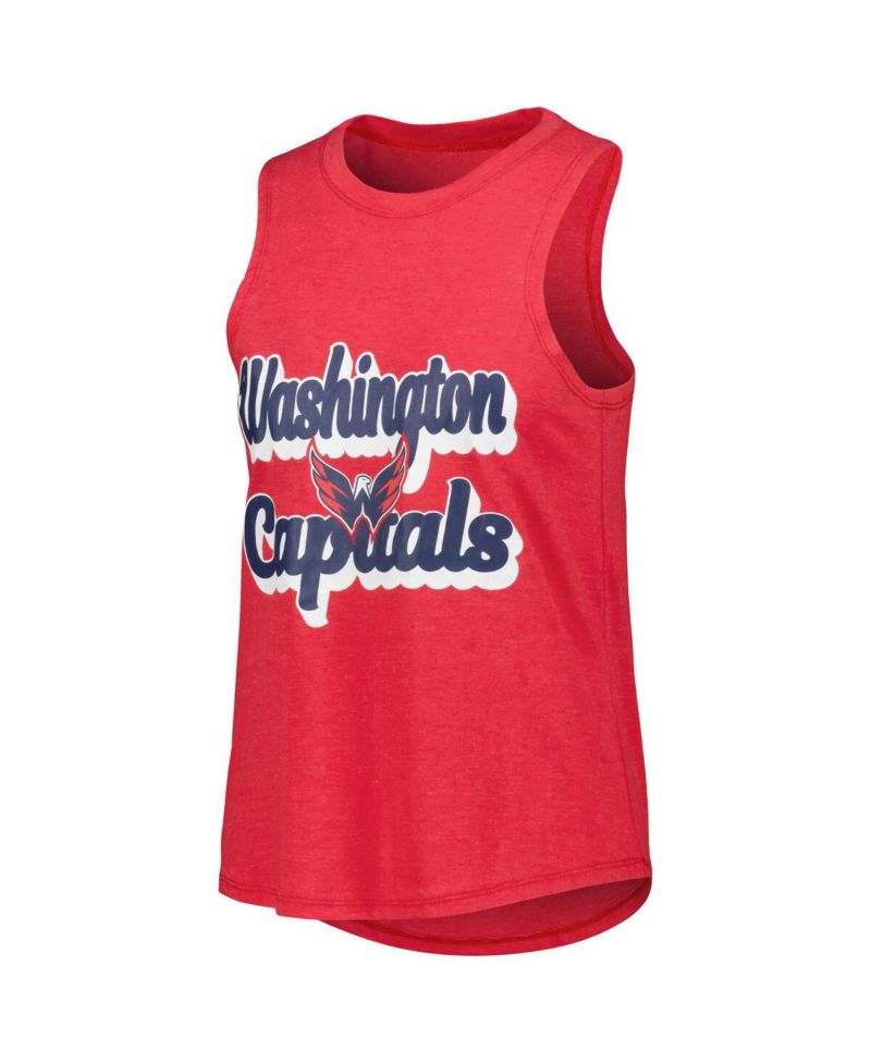 Women's Heather Red, Heather Navy Washington Capitals Meter Muscle Tank Top and Pants Sleep Set