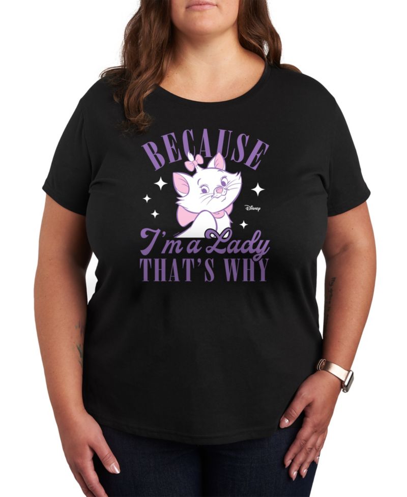 Trendy Plus Size The Aristocats I'm a Lady Graphic Crew Neck T-Shirt