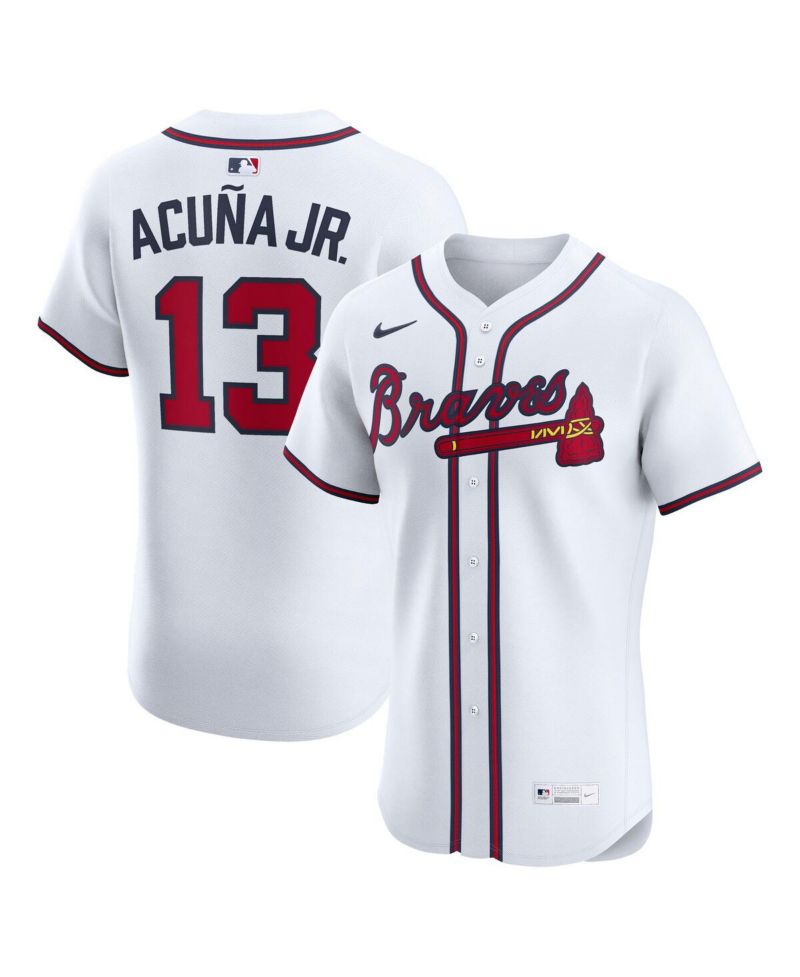 Men's Ronald Acuna Jr. White Atlanta Braves Home Elite Player Jersey
