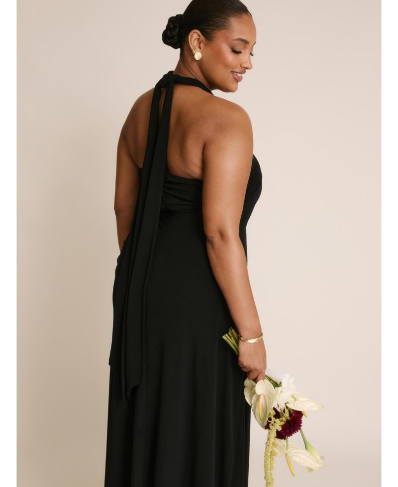 Women's Halter Neck Stretch Bridesmaid Dress