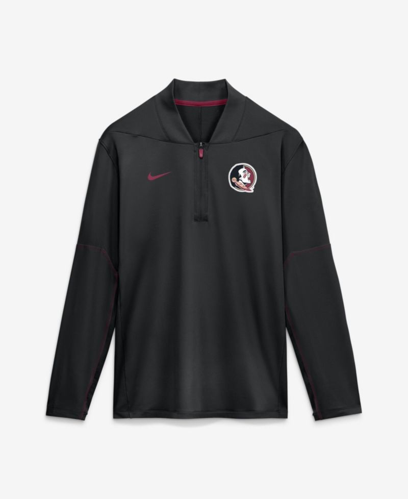 Men's Black Florida State Seminoles 2026 Sideline Midweight Half-Zip Dri-FIT Pullover