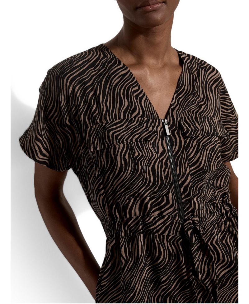 Women's A-Line Zebra-Print Mini Dress