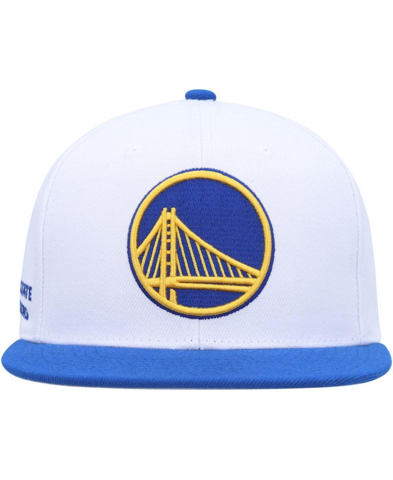 Men's White, Royal Golden State Warriors Side Core 2.0 Snapback Hat