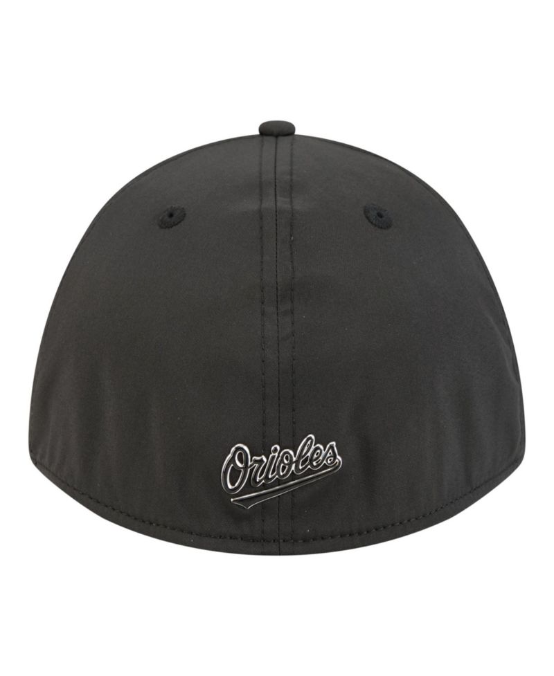 Men's Black Baltimore Orioles Metallic 39THIRTY M-Crown Flex Hat