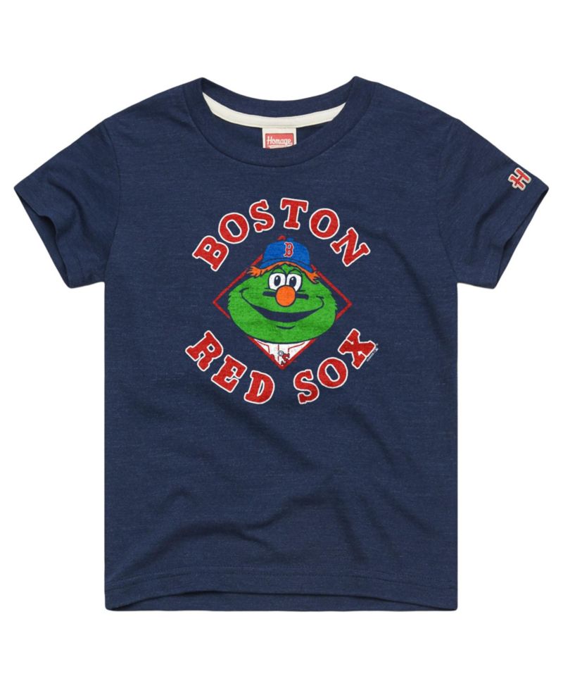 Big Boys and Girls Navy Boston Red Sox Mascot Tri-Blend T-Shirt