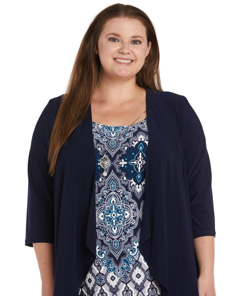 Plus Size Printed Jacket Dress