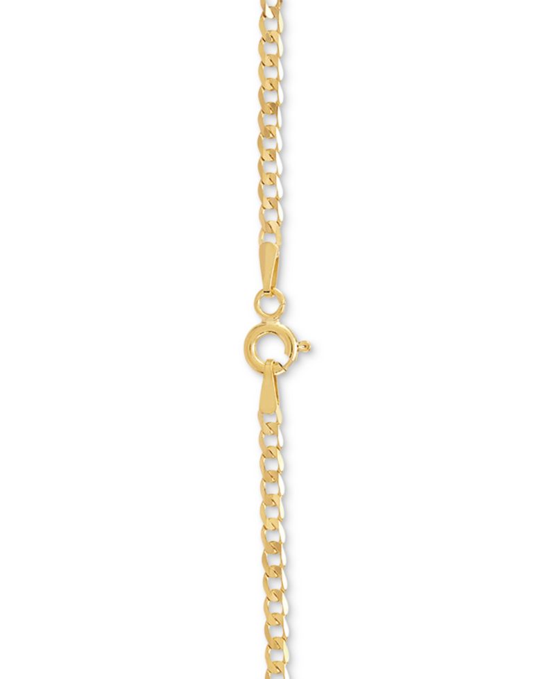 Lightweight Fine Curb Link 18" Chain Necklace in 14k Gold