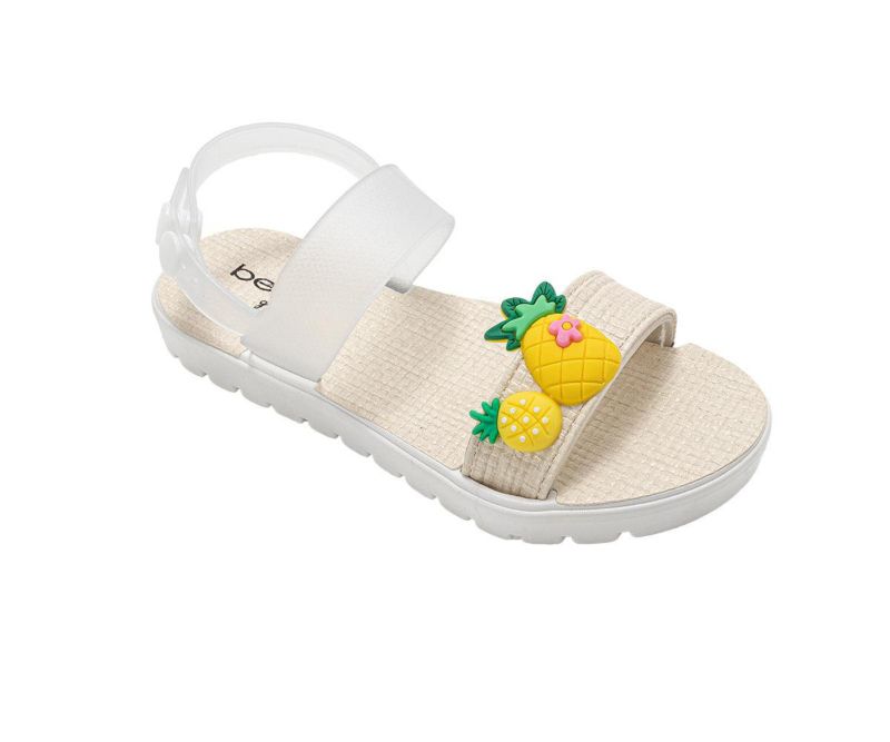 Girls Sandals - Cute Fashion Flat Sandals, Summer Flats with Fruit Charms and Ankle Strap
