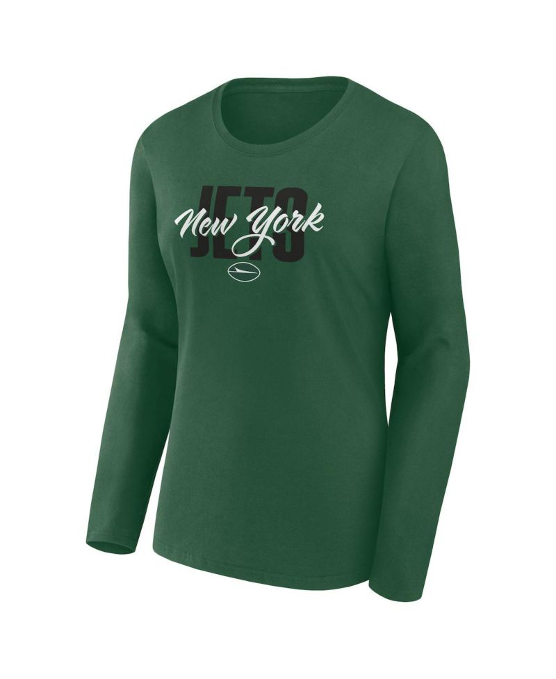 Women's Green New York Jets Long Sleeve Scoop Neck T-Shirt