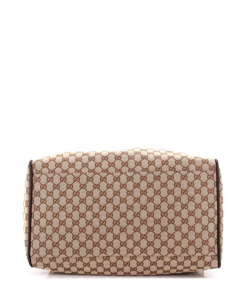 Medium Web Carry On Duffle Bag GG Canvas with Leather