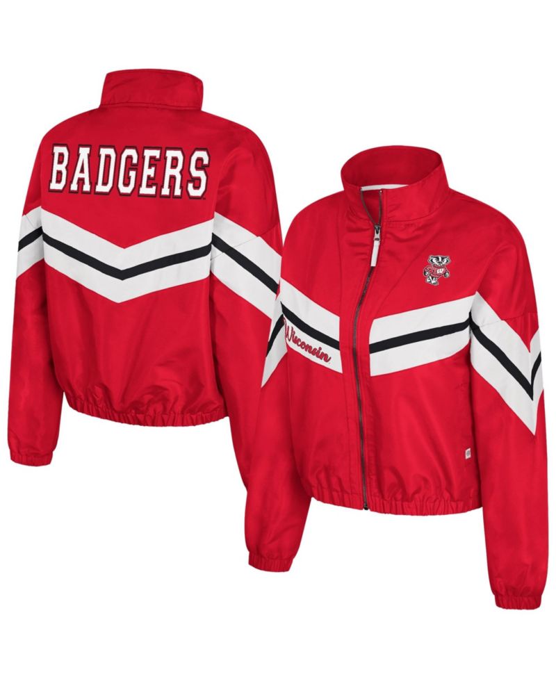 Women's Red Wisconsin Badgers Thin Ice Full-Zip Windbreaker
