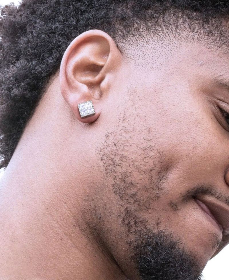 Men's Trogan Stud Earrings in Sterling Silver