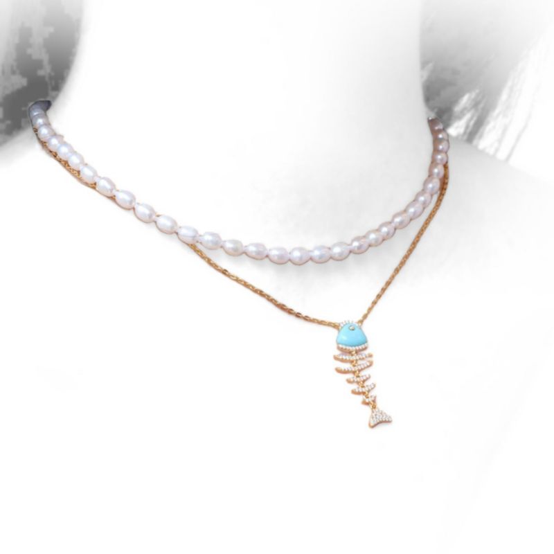 Fish Necklace 14K Gold-Plated Sterling Silver