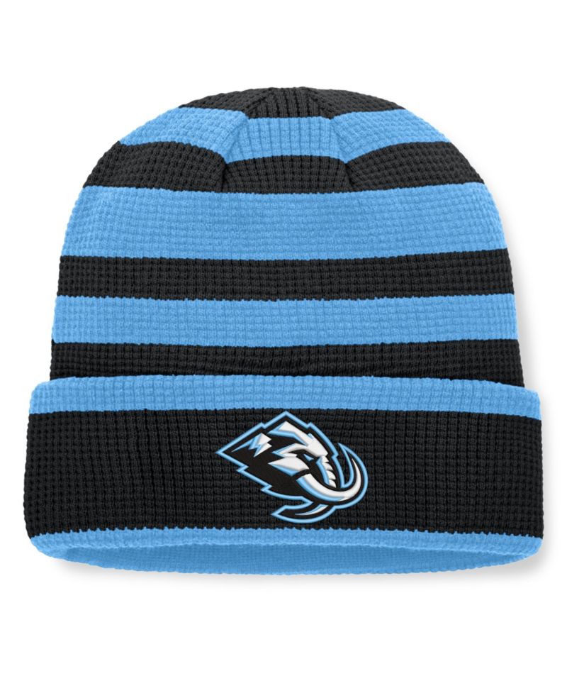 Men's Black/Light Blue Utah Mammoth Fundamental Steady Cuffed Knit Hat