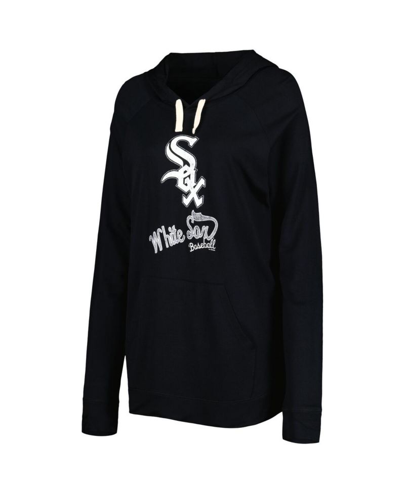 Women's Black Chicago White Sox Pre-Game Raglan Pullover Hoodie