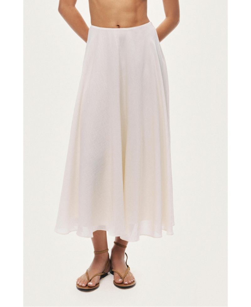 Women's Flowy High-Waisted Midi Skirt