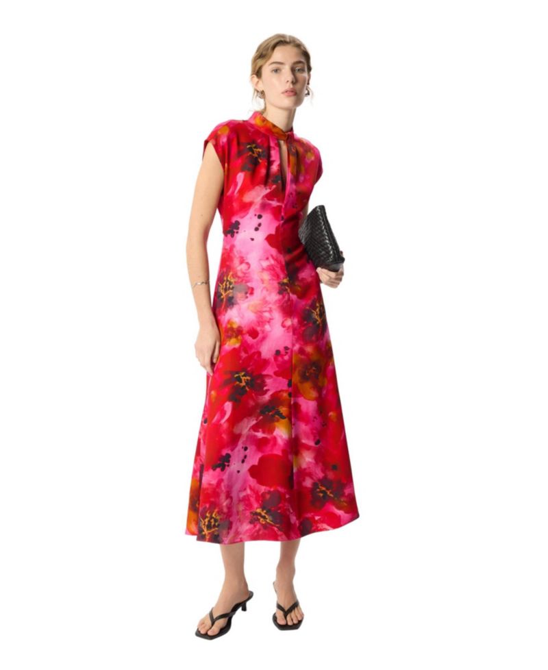 Women's Painterly Floral Midi Dress