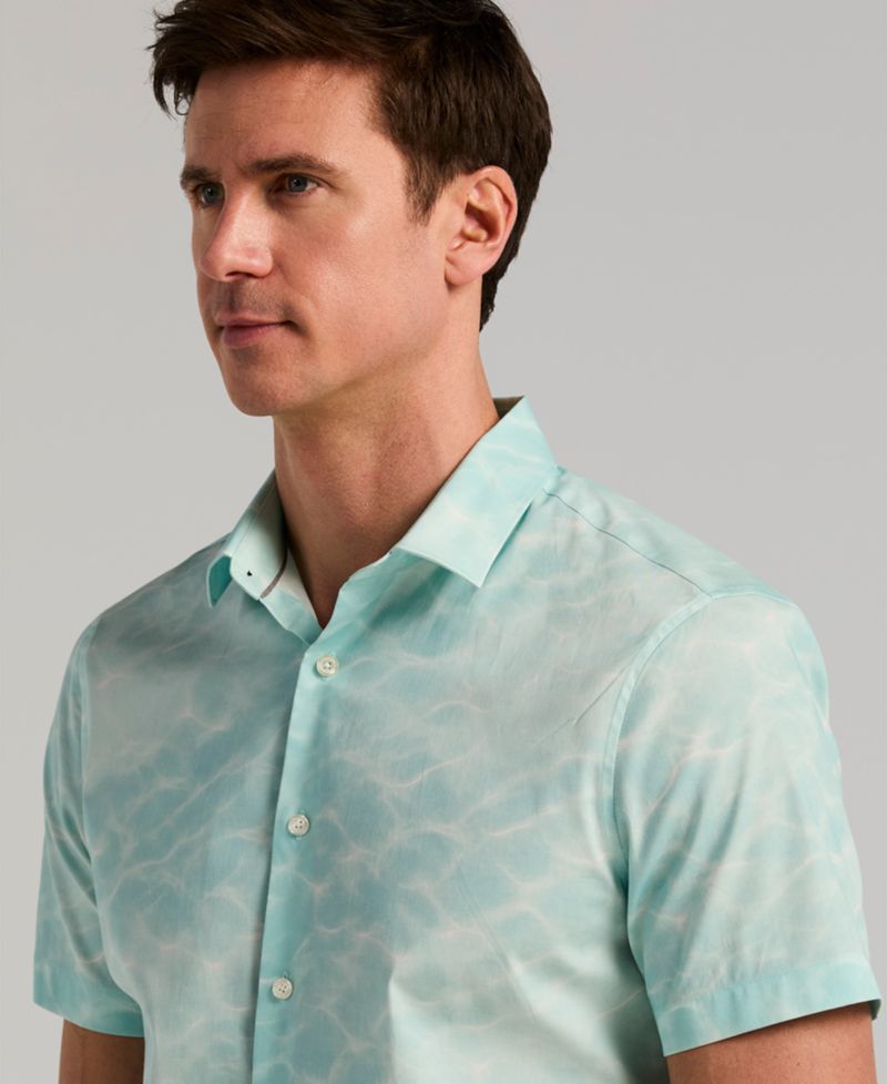 Men's Printed Poplin Short-Sleeve Shirt