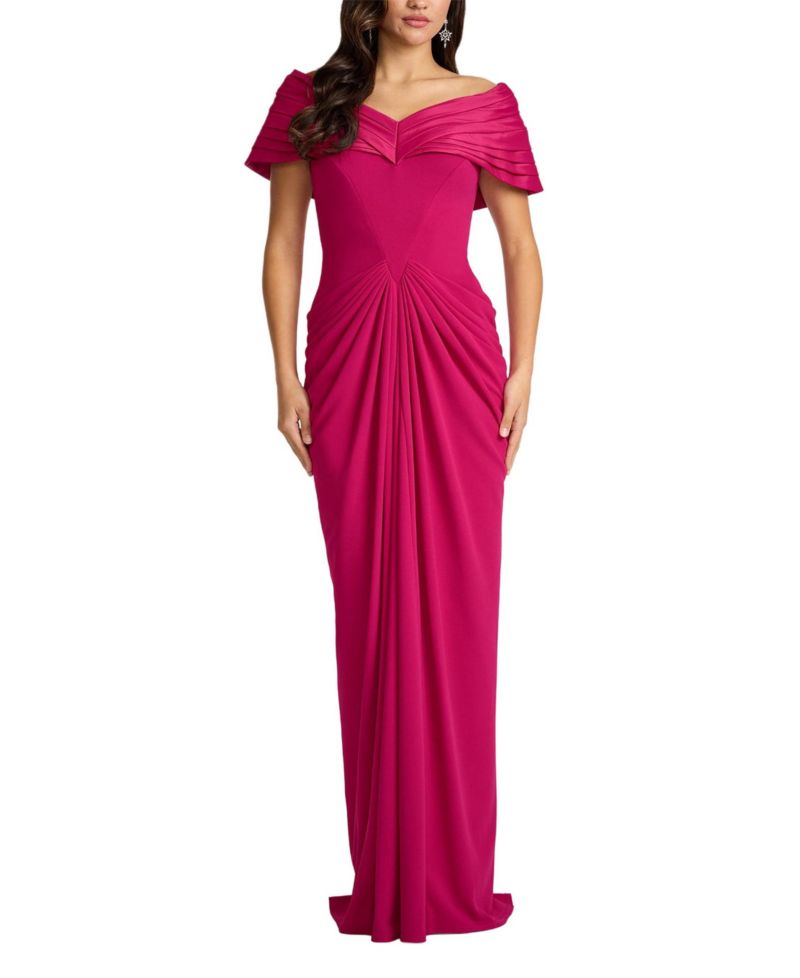 Women's Seraphine Pleated Portrait Collar Gown