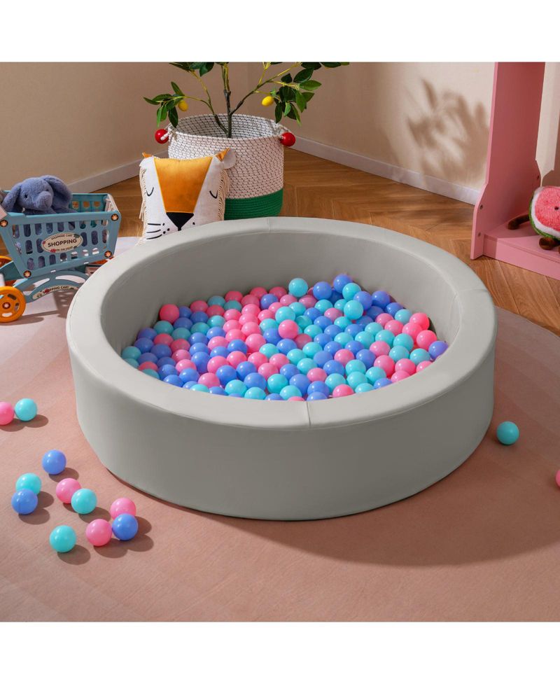 Toddler Soft Round Ball Pit with Removable Washable PU Cover