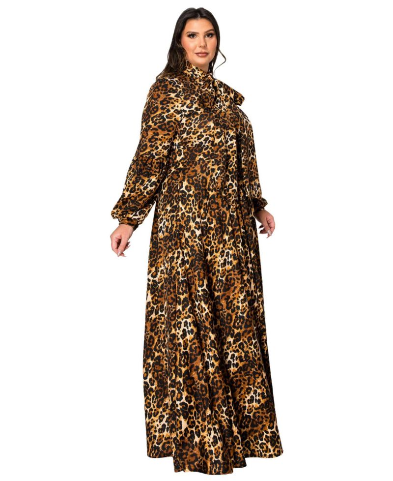 Plus Size Luciana Leopard Print Pocket Maxi Dress