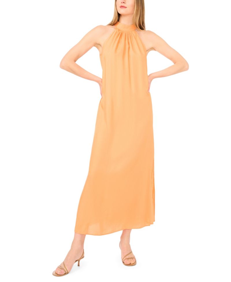 Women's Halter Neck Tie-Back Maxi Dress