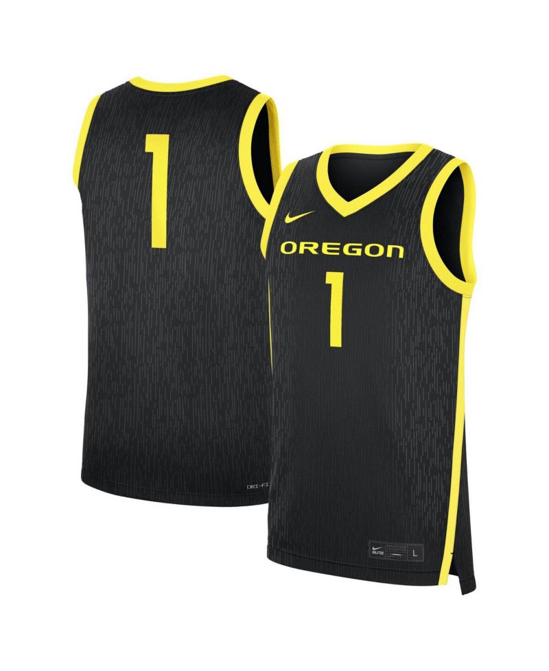 Men's 1 Black Oregon Ducks Alternate Replica Jersey