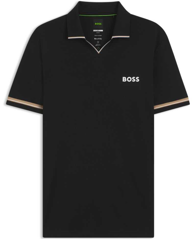 Men's Signature-Stripe Active Slim-Fit Polo Shirt