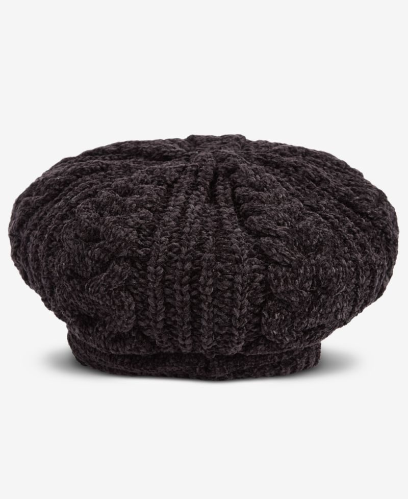 Women's Slouchy Chenille Cable-Knit Cabbie Hat