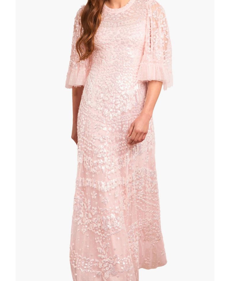 Women's Anais Sequin 3/4 Sleeve Maxi Gown