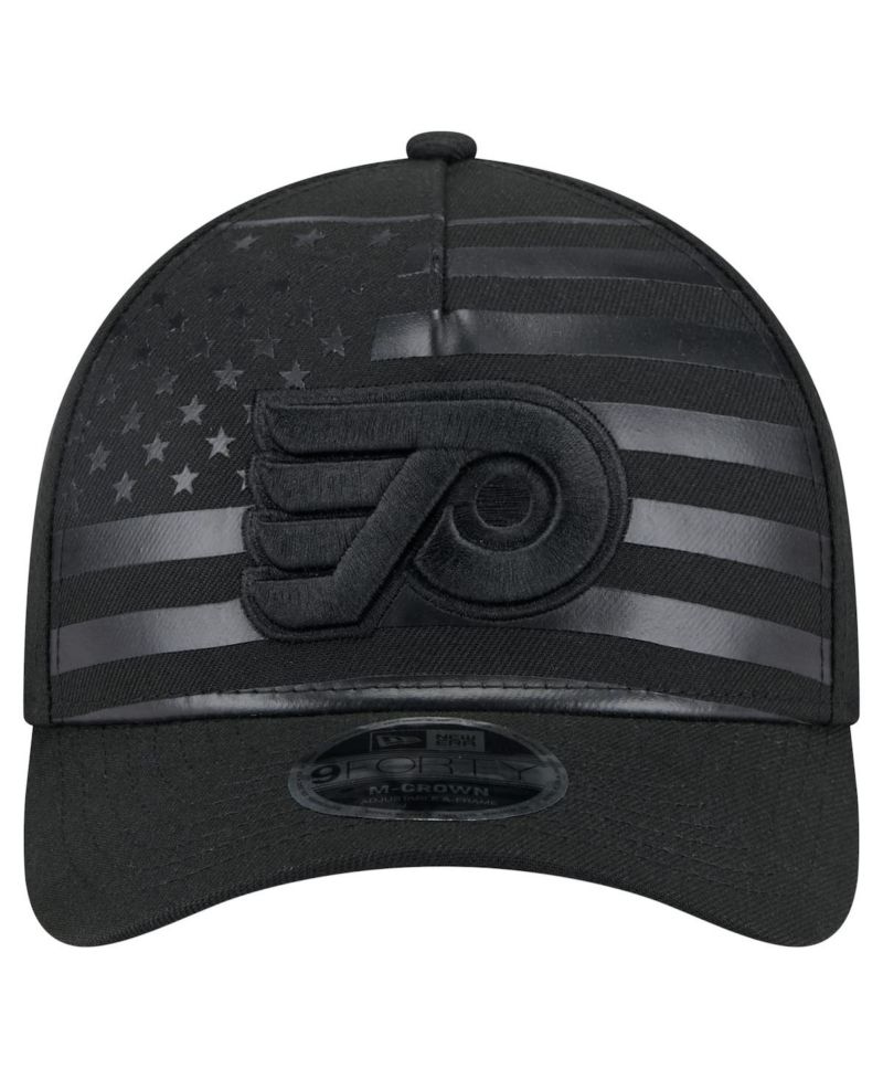 Men's Black Philadelphia Flyers Game Day Stealth Flag 9FORTY A-Frame Adjustable Hat
