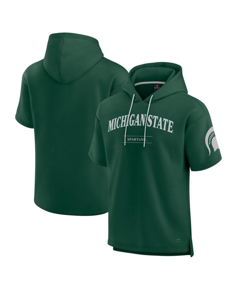 Men's Green Michigan State Spartans Ready Short Sleeve Pullover Hoodie