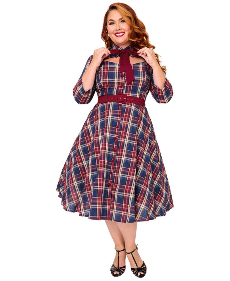 Plus Size Sweetheart Neck Swing Dress