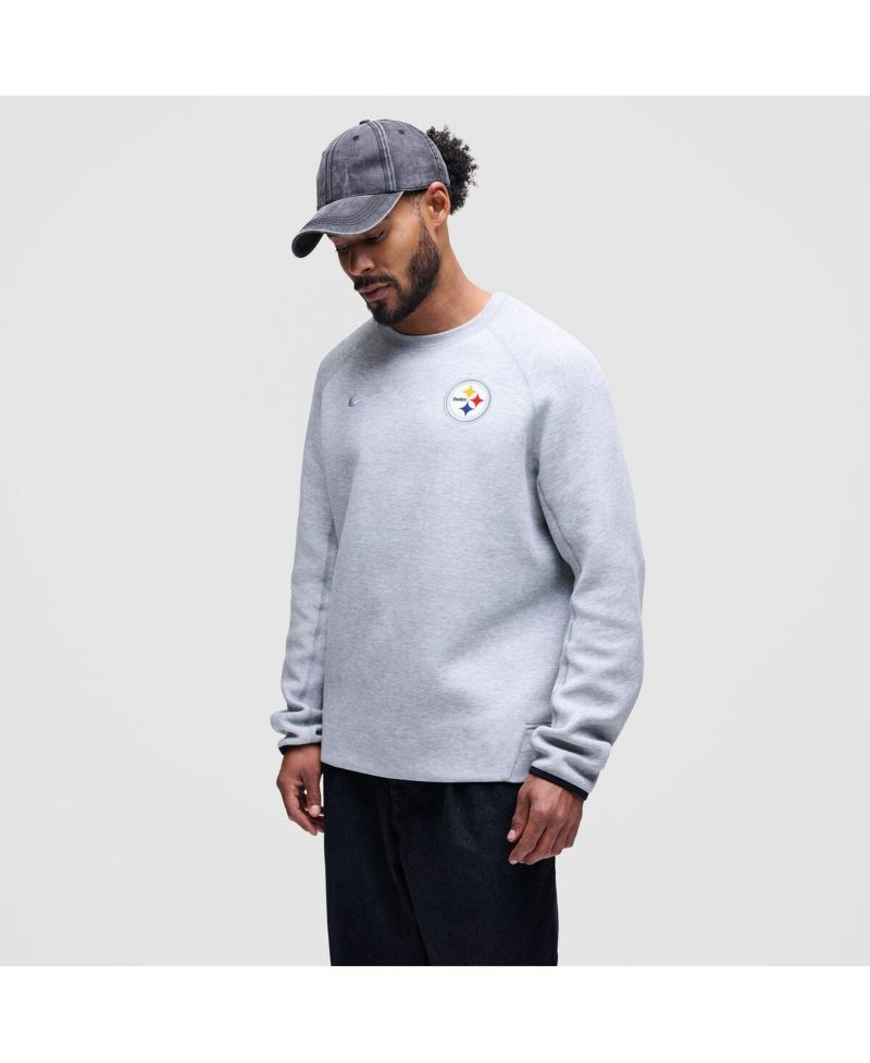 Men's Heather Gray Pittsburgh Steelers Tech Fleece Raglan Sweatshirt
