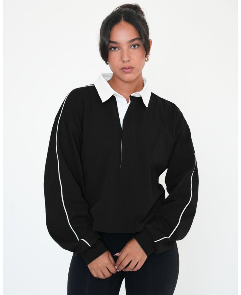 Women's Rugby Piping Relaxed Polo Top