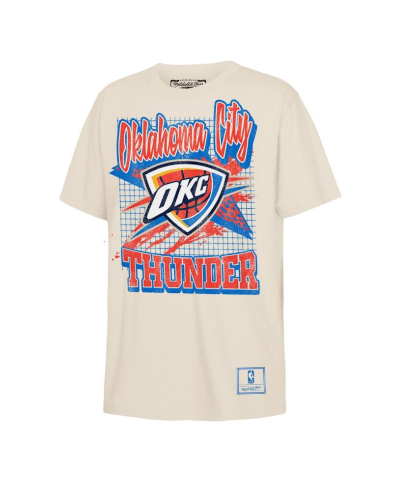 Big Boys and Girls Natural Oklahoma City Thunder Hardwood Classics Retro Vibe T-Shirt