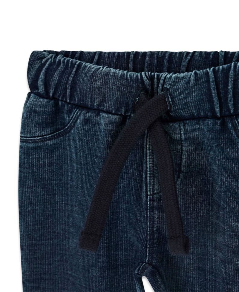 Baby Boys' Long-Sleeve Top and Knit Denim Pants, 2-Piece Set