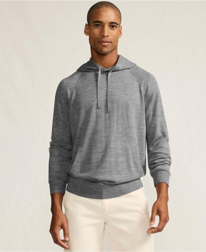 Men's Long Sleeve Washable Merino Pullover Hoodie