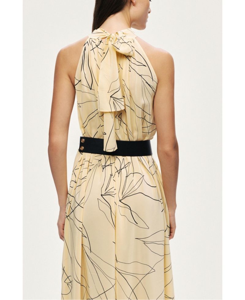 Women's Printed Halter Midi Dress