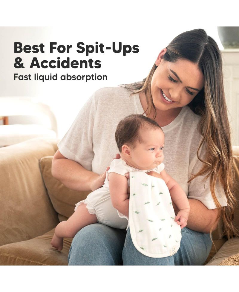 5pk Softe Muslin Burp Cloths for Baby Girls and Boys, Organic Burping Cloths for Babies, Baby Burp Clothes