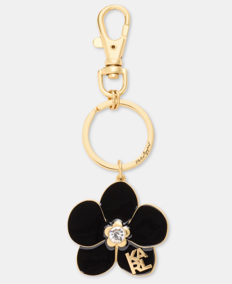 Crystal & Logo Orchid Keychain Bag Charm