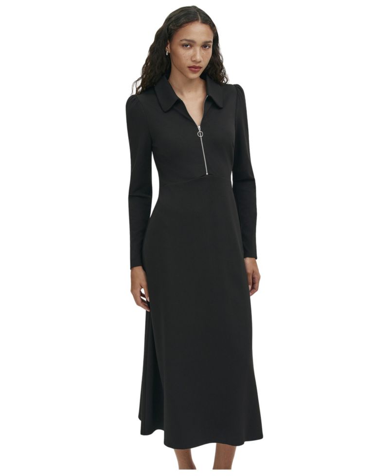 Women's Elvira Long-Sleeve Collared Neck Midi Dress