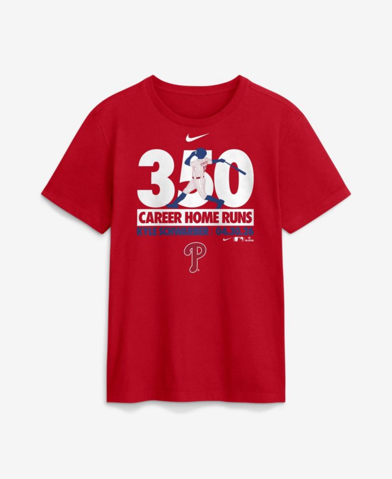 Men's Kyle Schwarber Philadelphia Phillies 350th Home Run Milestone T-Shirt
