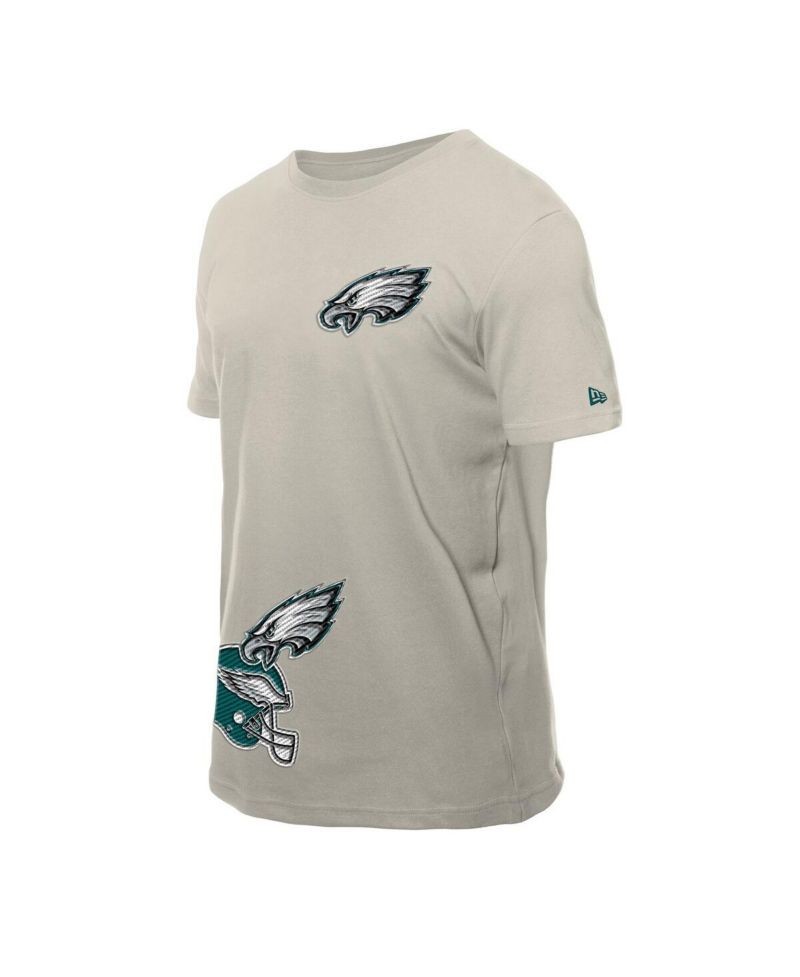 Men's Light Beige Philadelphia Eagles Multi Patch T-Shirt