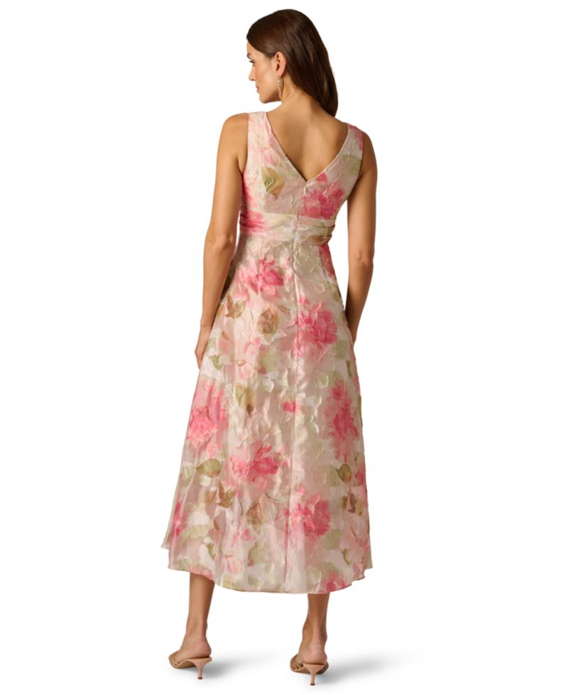 Petite Cascade Organza V-Neck Midi Dress