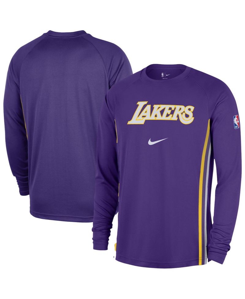 Men's Purple Los Angeles Lakers 2025/26 Authentic Pre-Game Legend Dri-FIT Long Sleeve Shooting Shirt