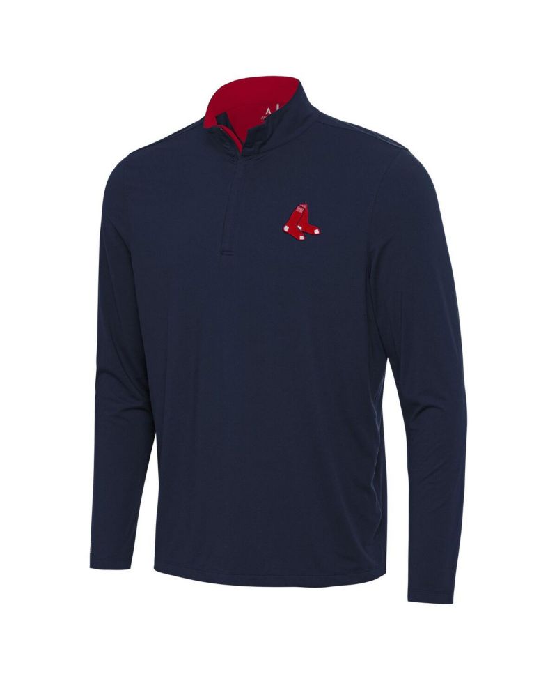 Men's Navy Boston Red Sox Content Quarter-Zip Sweatshirt