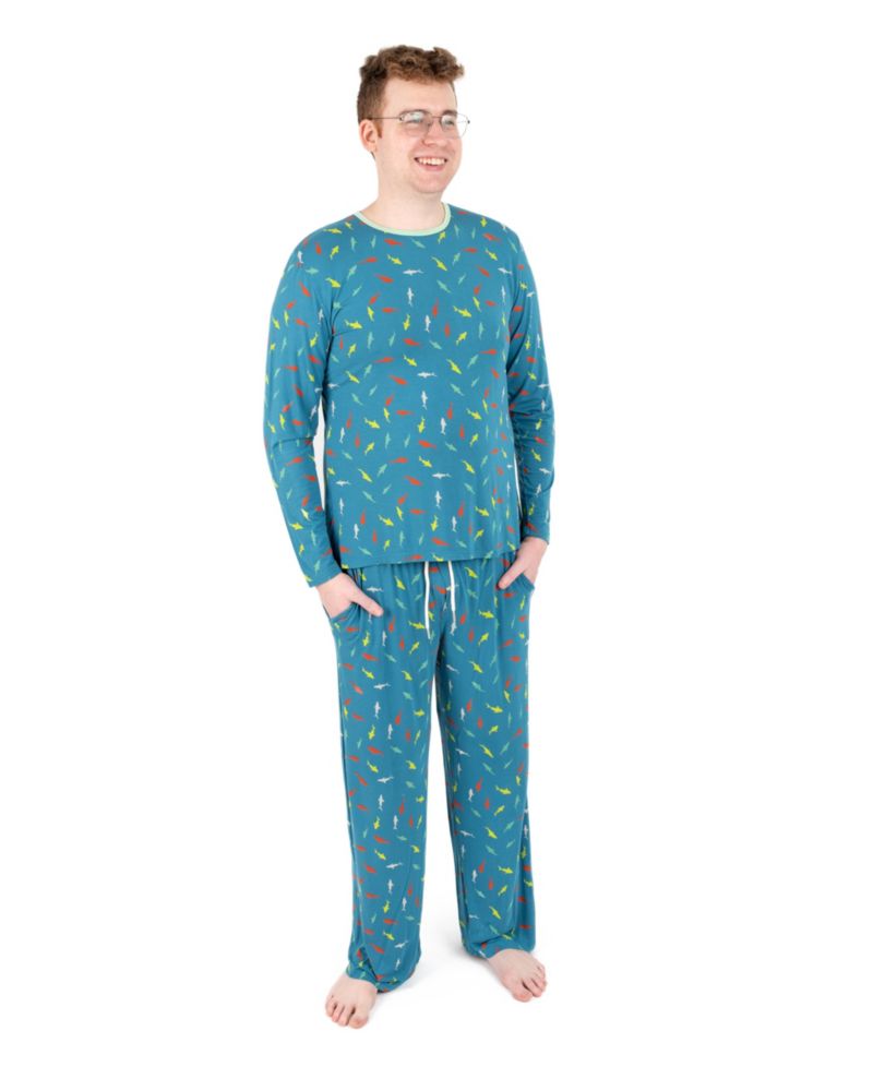 Men's Matching Family Two-Piece Cooling Bamboo Viscose Long Sleeve Pajamas